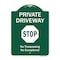 Signmission Private Driveway Stop Heavy-Gauge Aluminum Architectural Sign, 24" H, GW-1824-9920 A-DES-GW-1824-9920 - alternate 1